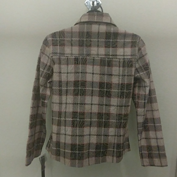 Analogy Petite Khaki Plaid Jacket - Picture 5 of 8